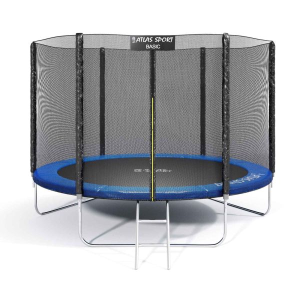 Atlas Sport trampoline 312 cm - 10ft BASIC (3 legs) with external mesh and BLUE ladder